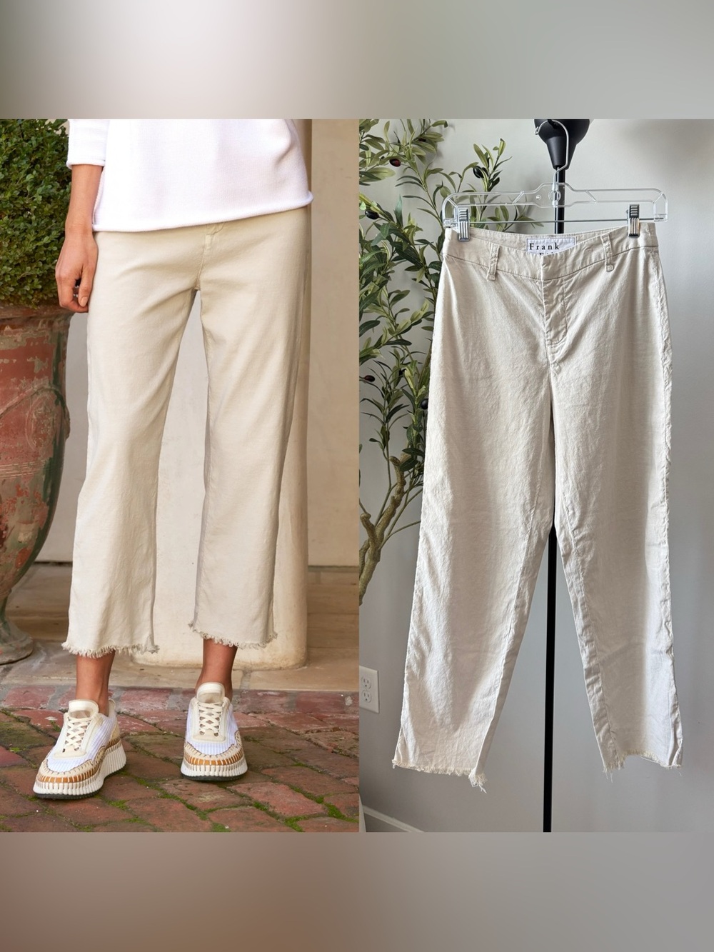 Frank & Eileen Kinsale Pant Italian Performance Linen Crop 2